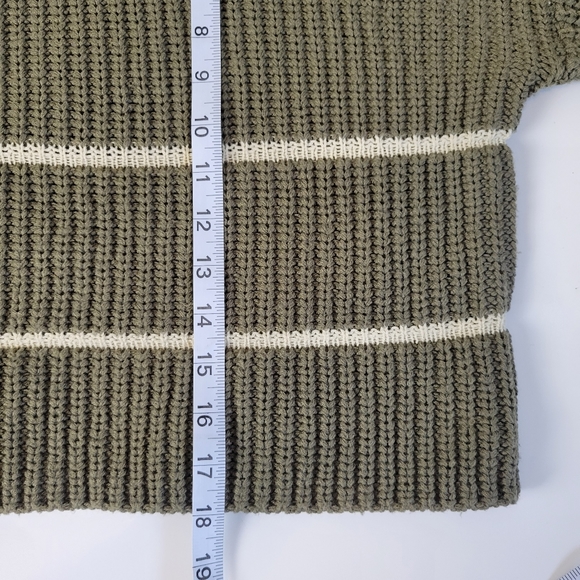 Moon & Madison Cropped Knit Sweater Stripes Green M - Picture 9 of 11